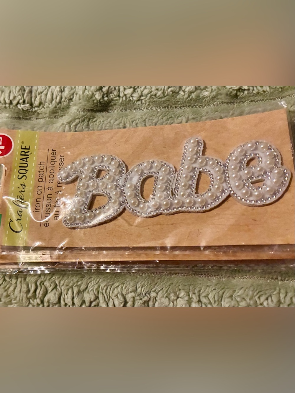 Iron on Patch Pearl & Rhinestone 'Babe' Applique Patch $10 each